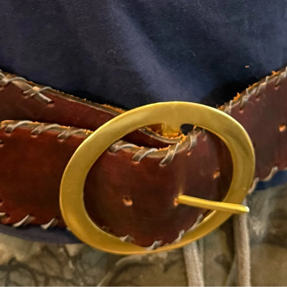 Made in the Shade Leather Belt Solid Brass Buckle Made in USA Unisex handcrafted